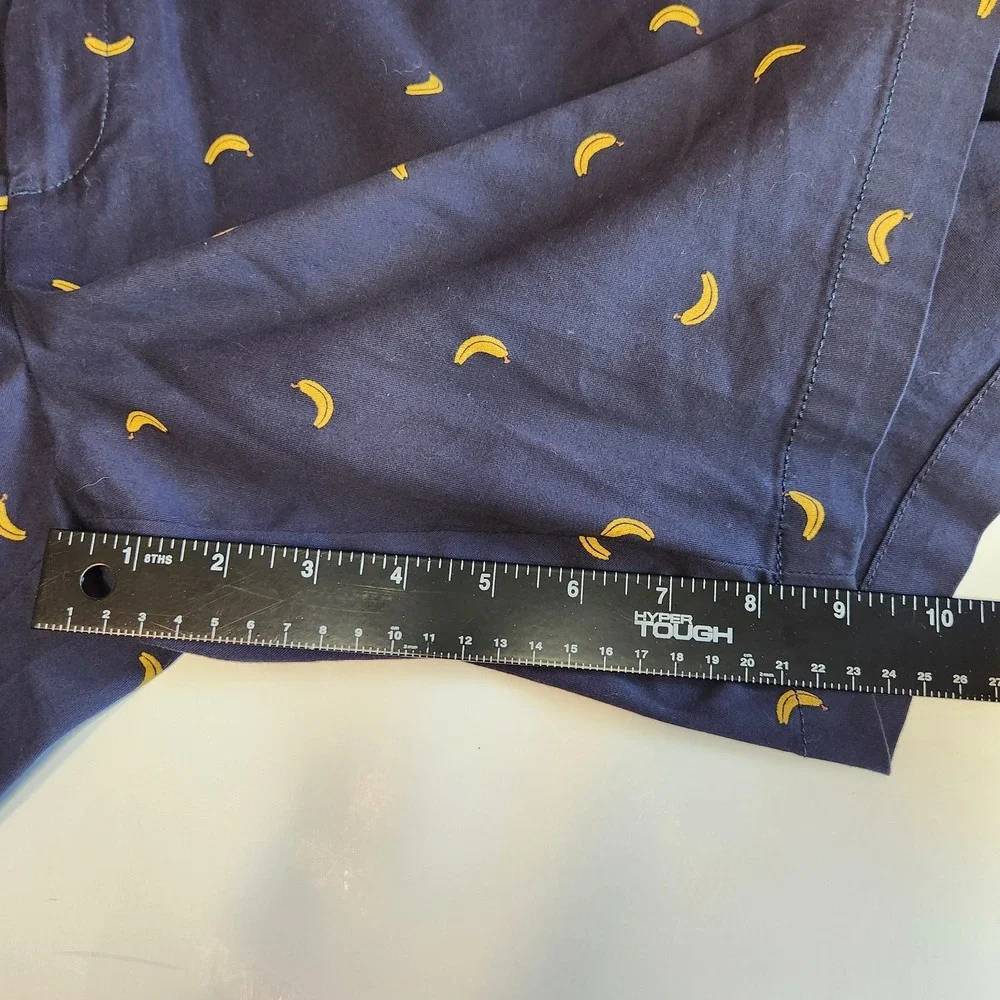 BANANA REPUBLIC Chino Shorts Mens 36 Navy‎ Yellow Banana Print Graphic 9